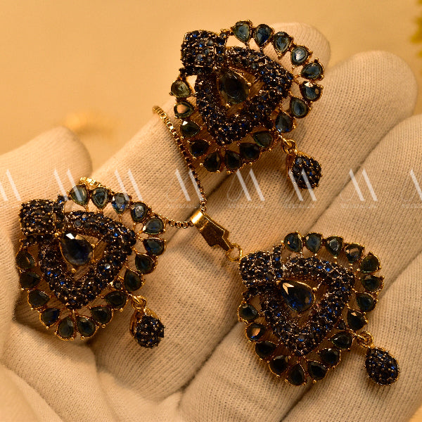 Beautiful Design Gold Plated Real Stones Necklace Set for Girls/Women