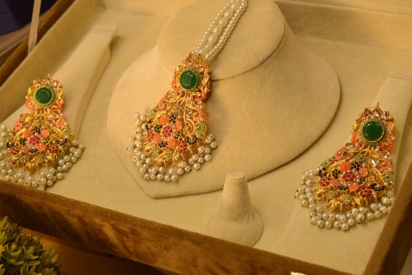 24K Gold Plated Earrings With Bindiya For Girls/women.
