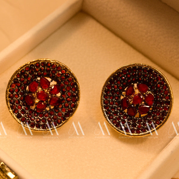 Glamorous Design Gold Plated Real Stones Earrings for Girls/Women