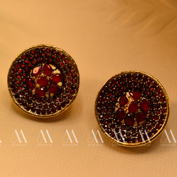 Glamorous Design Gold Plated Real Stones Earrings for Girls/Women