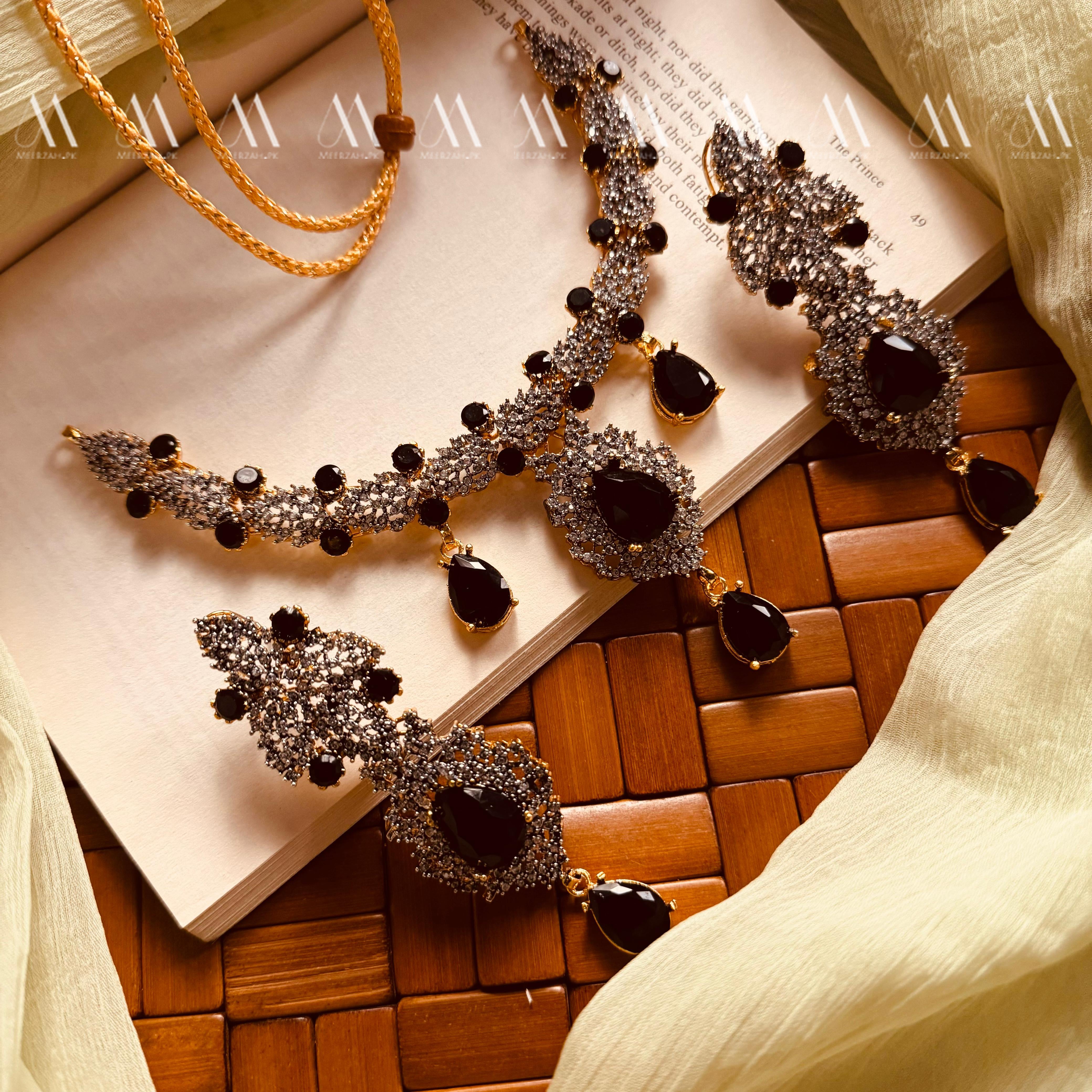 24K Gold Plated Real Zircon Stones Jarao Choker Set for Girls/Women