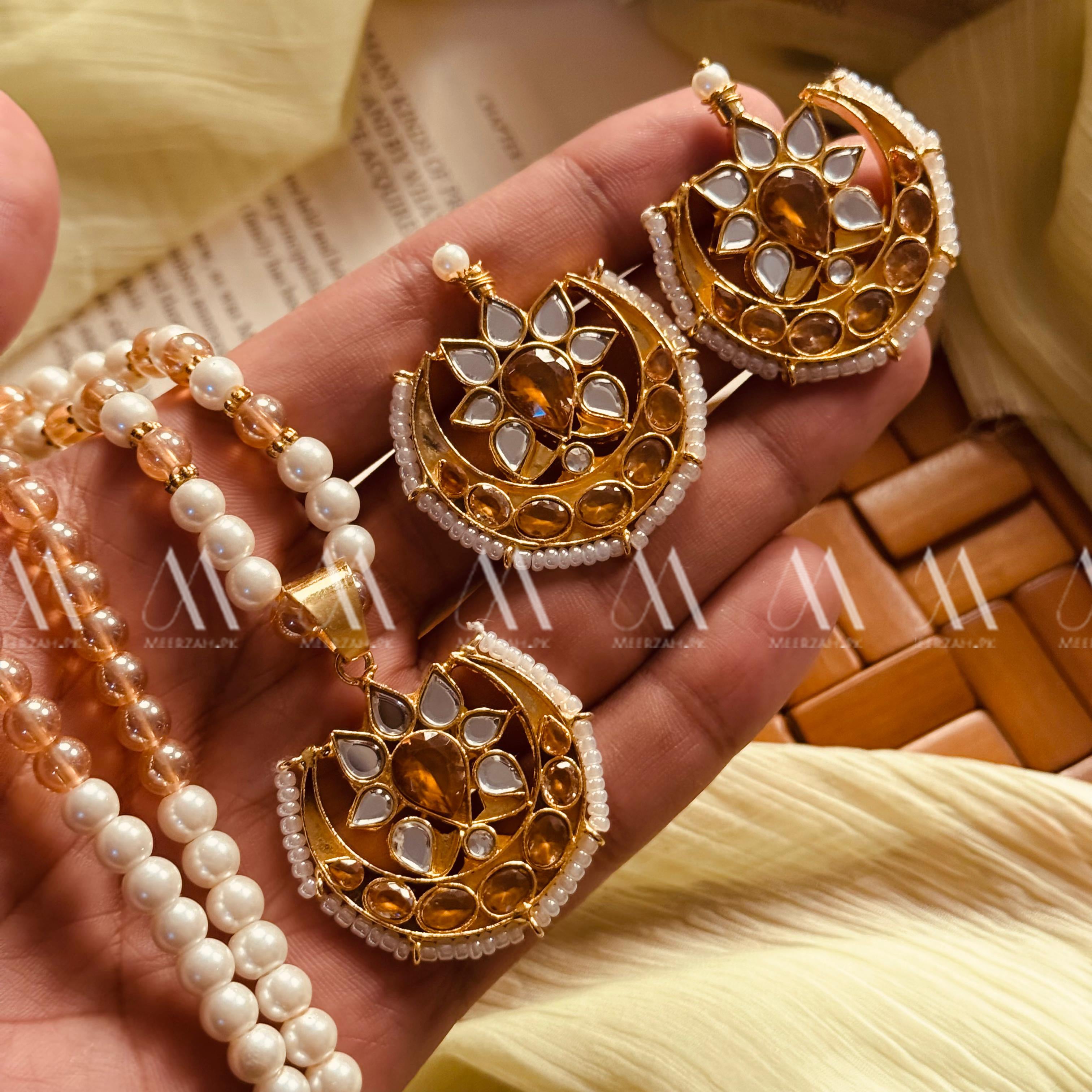 24K Gold Plated Real Zircon Stones Jarao Choker Set for Girls/Women