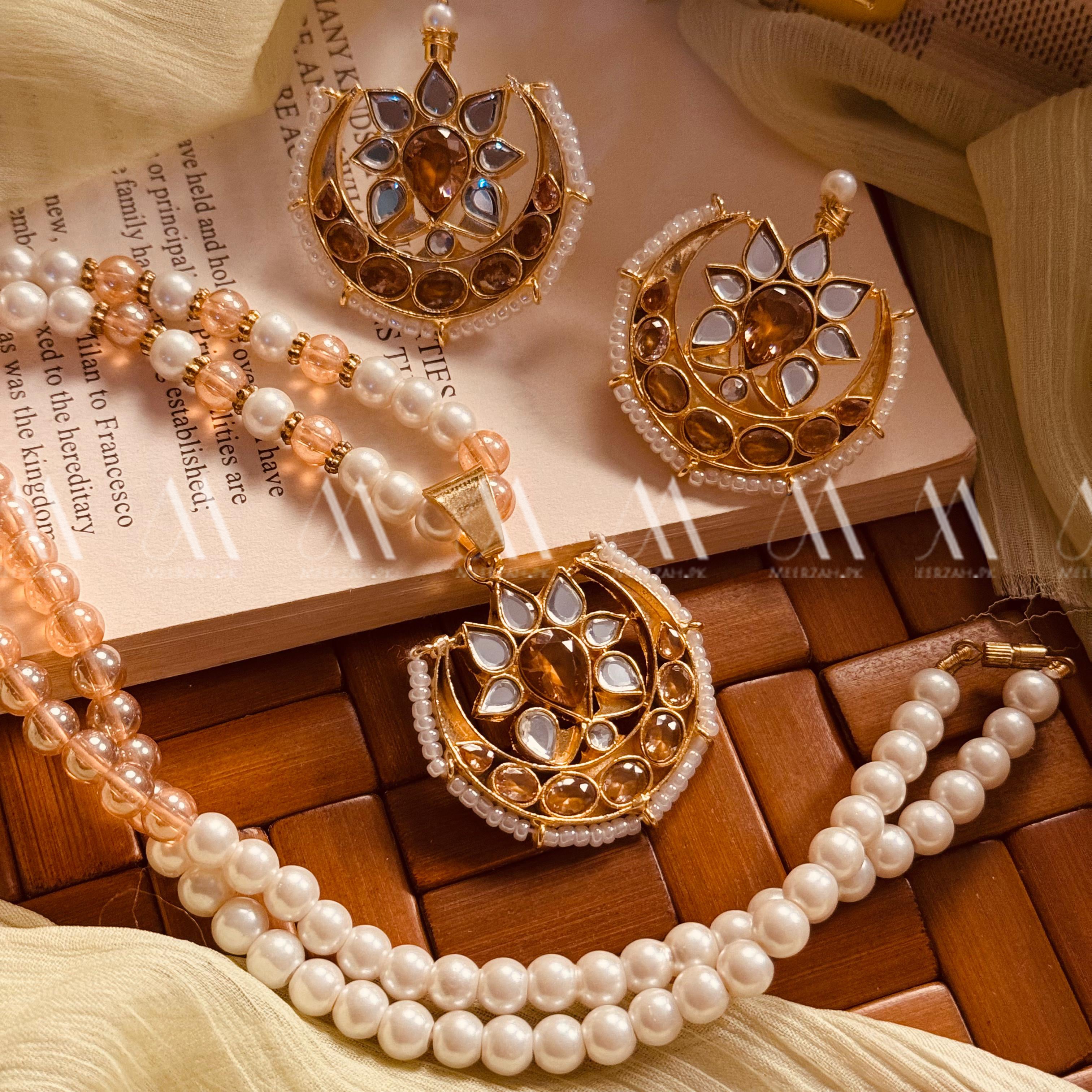 24K Gold Plated Real Zircon Stones Jarao Choker Set for Girls/Women