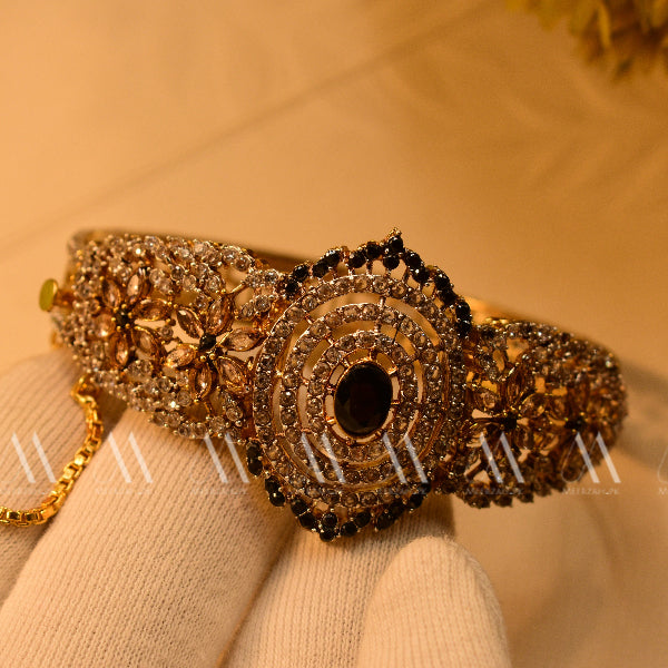 24K Gold Plated Real Zircon Stones Jarao Bangle for Girls/Women