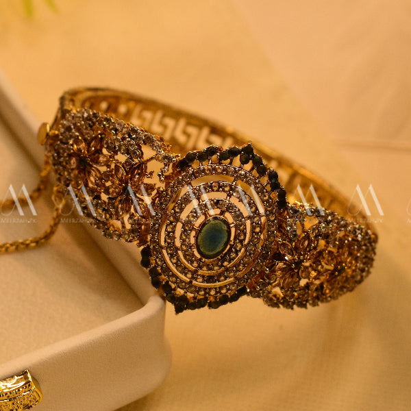 24K Gold Plated Real Zircon Stones Jarao Bangle for Girls/Women