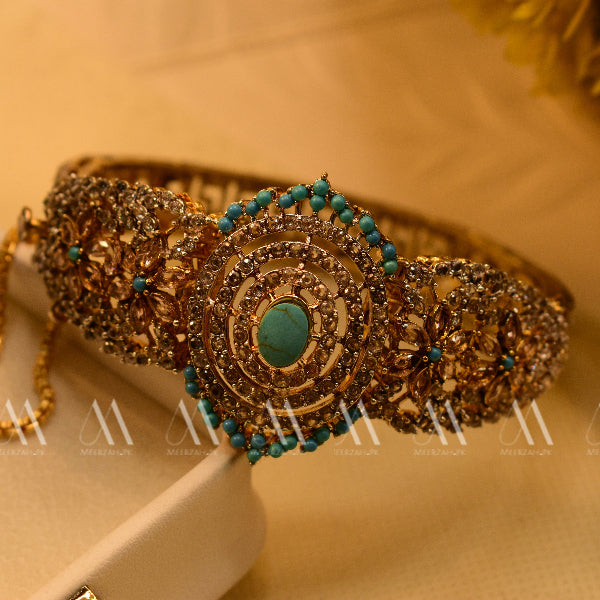 24K Gold Plated Real Zircon Stones Jarao Bangle for Girls/Women
