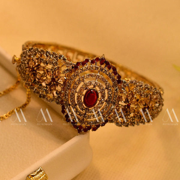 24K Gold Plated Real Zircon Stones Jarao Bangle for Girls/Women
