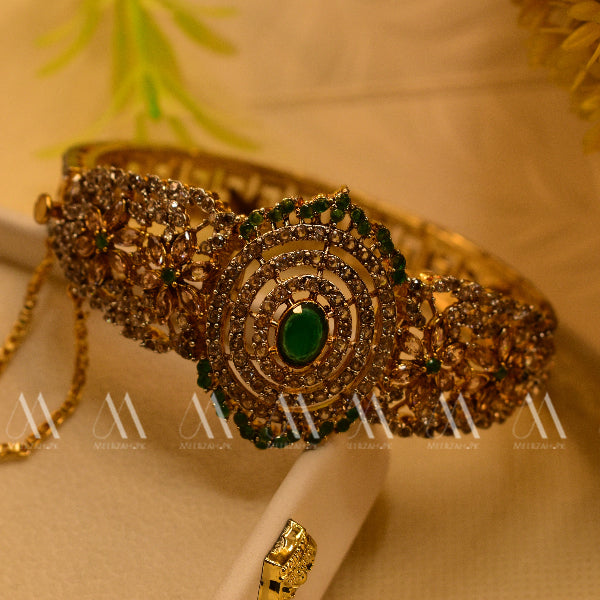 24K Gold Plated Real Zircon Stones Jarao Bangle for Girls/Women