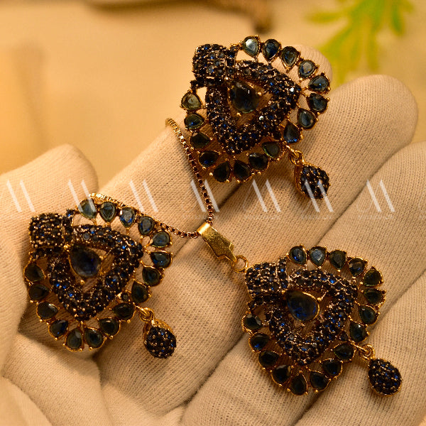 Beautiful Design Gold Plated Real Stones Necklace Set for Girls/Women