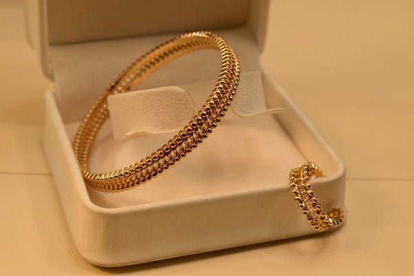 Dip Indian Gold Plated Stylish Bangles With Adjustable Ring for Girls/Women