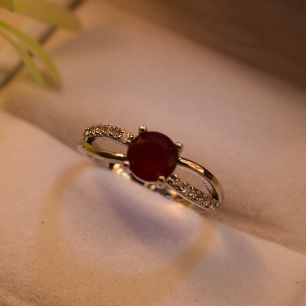 Stylish Design Silver Plated Real Stones Ring For Girls/Women