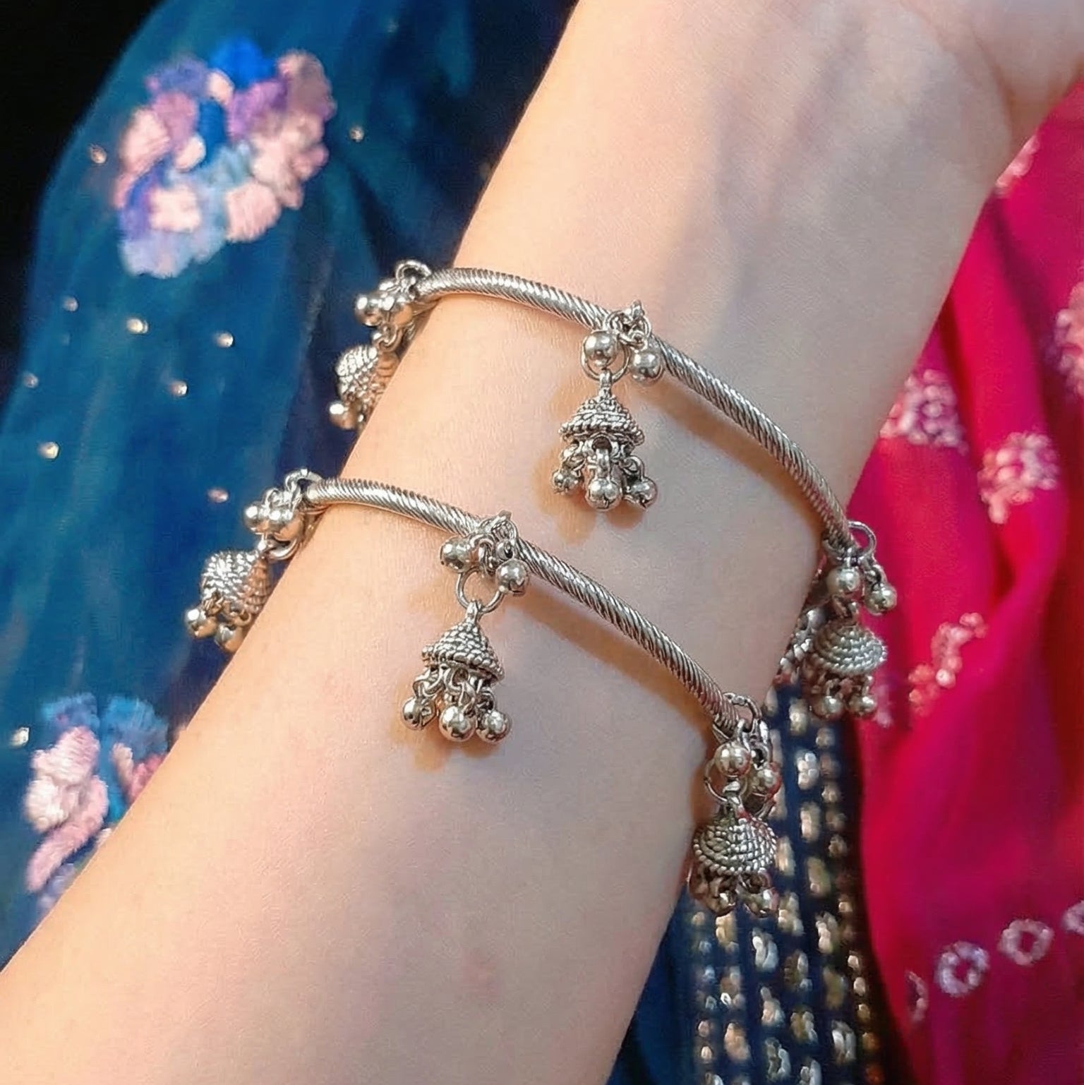 Kashmiri Bangle Gold/Silver Plated 2 pc Bangle Set for Girls/Women