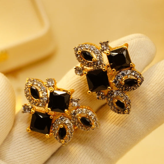 Fancy Design Gold Plated Crystal Stones Earrings For Girls/women