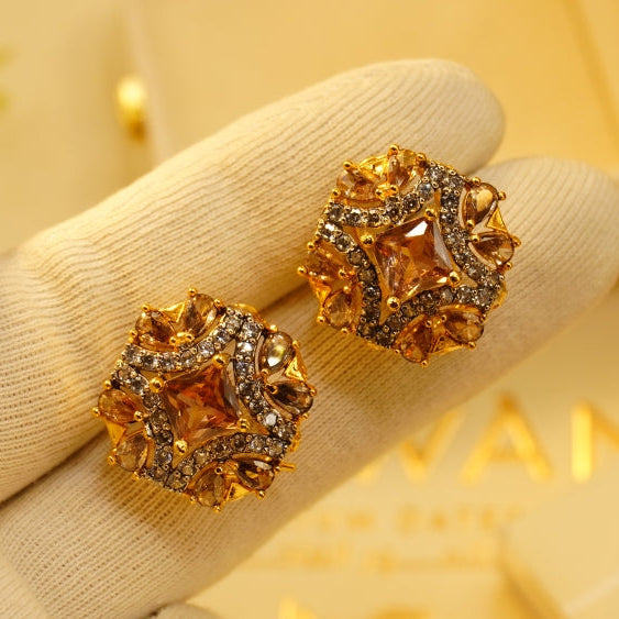 Charming Design Gold Plated Crystal Stones Earrings For Girls/women