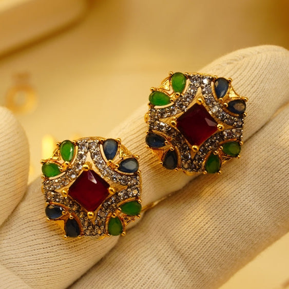 Charming Design Gold Plated Crystal Stones Earrings For Girls/women
