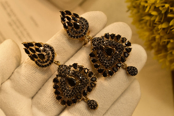 Beautiful Design Gold Plated Real Stones Earrings For Girls/women