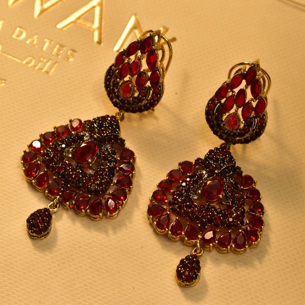 Beautiful Design Gold Plated Real Stones Earrings For Girls/women