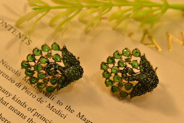 Glamorous Design Gold Plated Real Stones Earrings For Girls/women