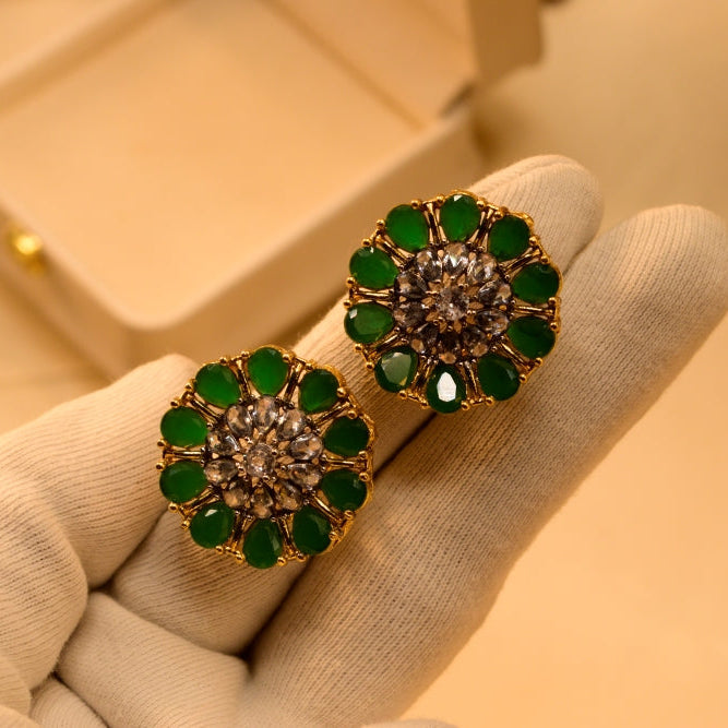 Luxury Design Gold Plated Crystal Stones Earrings For Girls/women