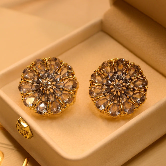 Luxury Design Gold Plated Crystal Stones Earrings For Girls/women