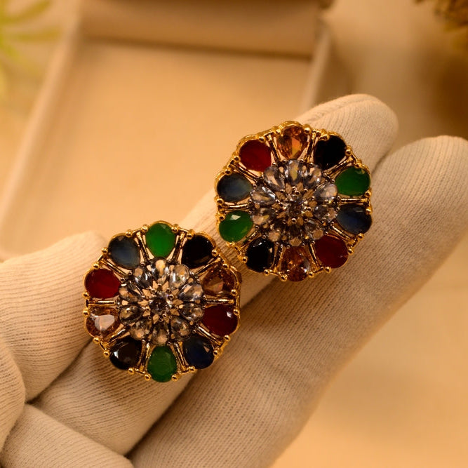 Luxury Design Gold Plated Crystal Stones Earrings For Girls/women