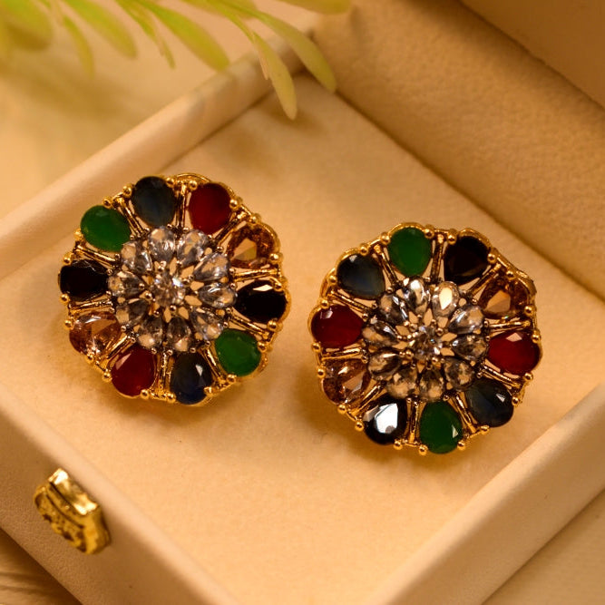 Luxury Design Gold Plated Crystal Stones Earrings For Girls/women