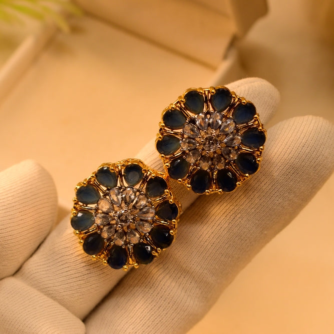 Luxury Design Gold Plated Crystal Stones Earrings For Girls/women