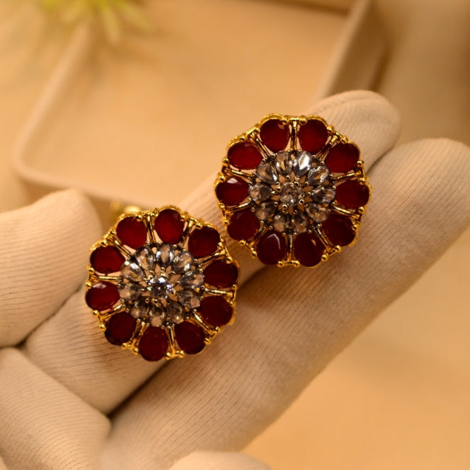Luxury Design Gold Plated Crystal Stones Earrings For Girls/women