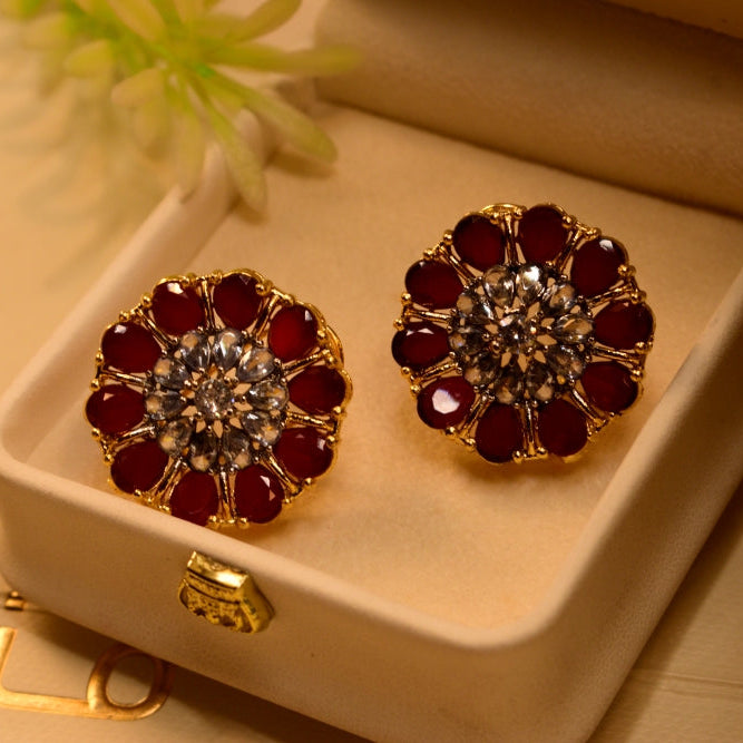 Luxury Design Gold Plated Crystal Stones Earrings For Girls/women