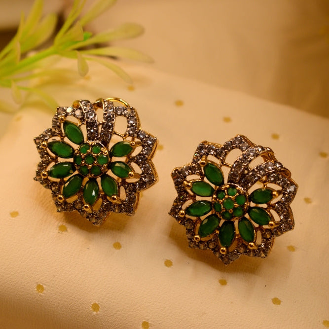 Glamorous Design Gold Plated Crystal Stones Earrings For Girls/women