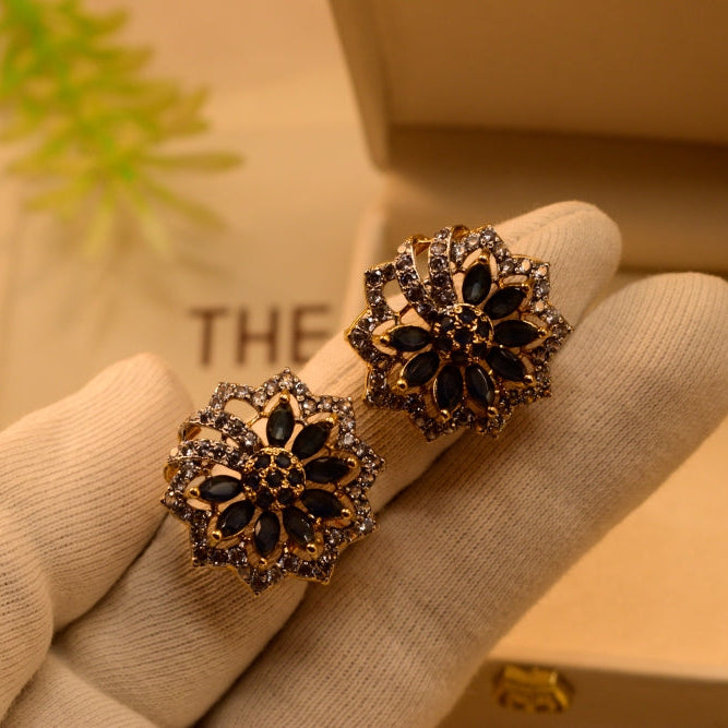 Glamorous Design Gold Plated Crystal Stones Earrings For Girls/women