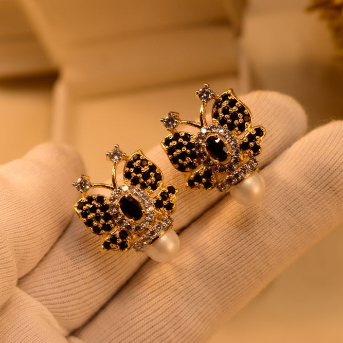 Dazzling Design Gold Plated Crystal Stones Earrings For Girls/women