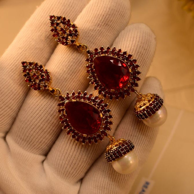 Elegant Design Gold Plated Crystal Stones Earrings For Girls/women