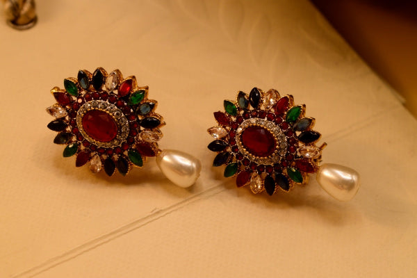 Luxury Design Gold Plated Crystal Stones Earrings For Girls/women