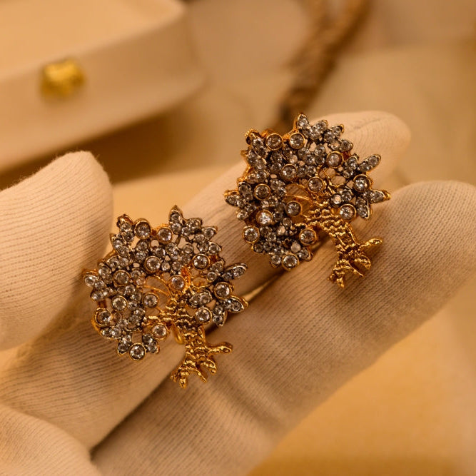 Gorgeous Design Gold Plated Crystal Stones Earrings For Girls/women