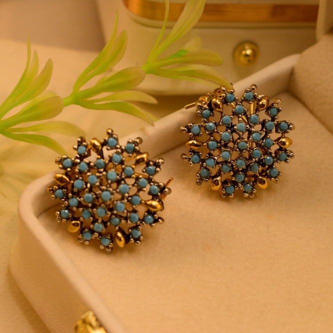 Luxury Unique Design Gold Plated Crystal Stones Earrings For Girls/women
