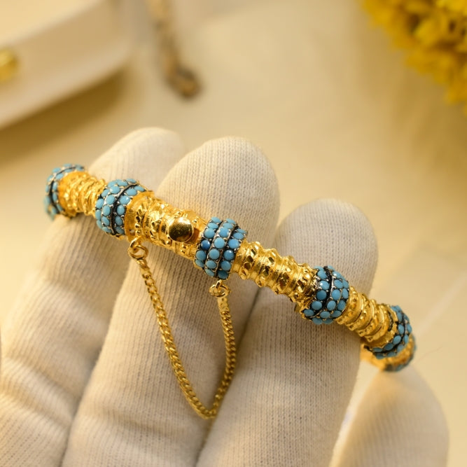 Sparkling Design Gold Plated Crystal Stones Bangle for Girls/Women