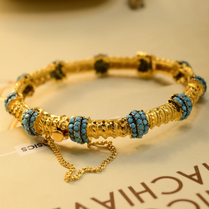 Sparkling Design Gold Plated Crystal Stones Bangle for Girls/Women