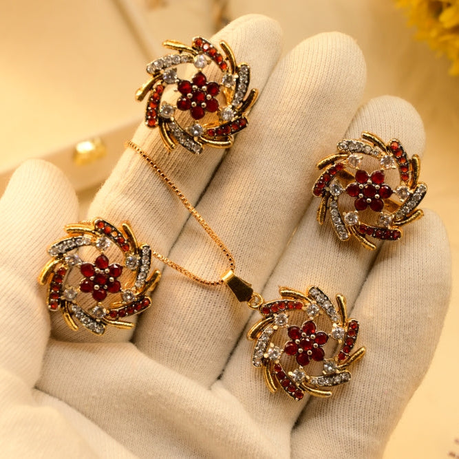 Charming Unique Design Gold Plated Necklace Set for Girls/Women