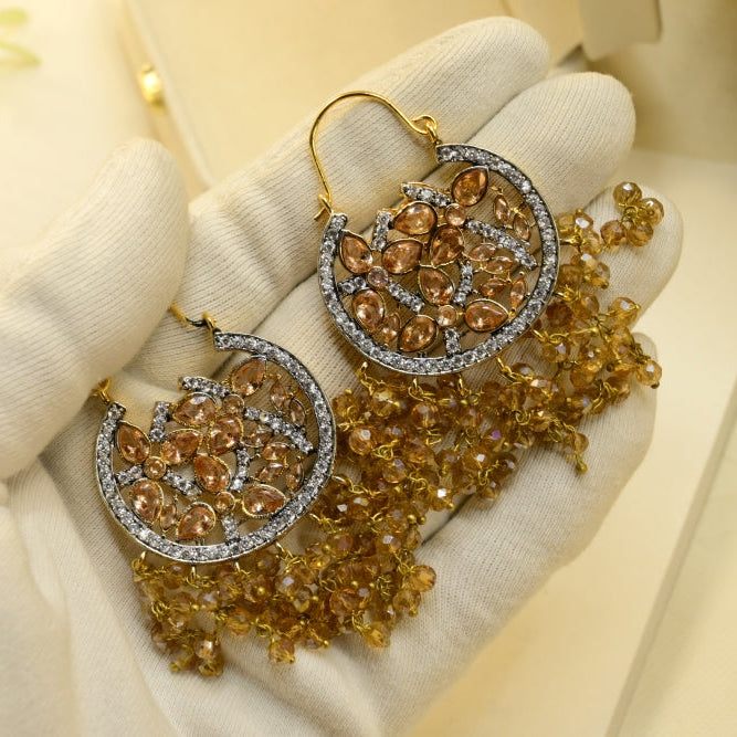 Luminous Design Gold Plated Crystal Stones Earrings For Girls/women