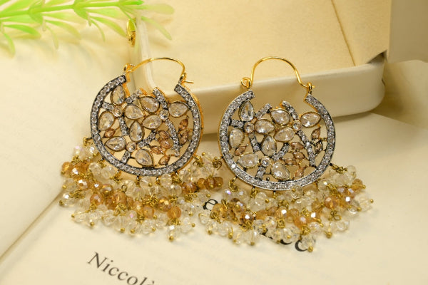 Luminous Design Gold Plated Crystal Stones Earrings For Girls/women