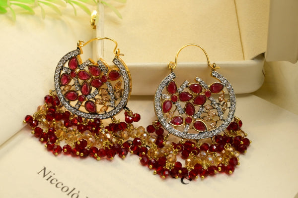 Luminous Design Gold Plated Crystal Stones Earrings For Girls/women