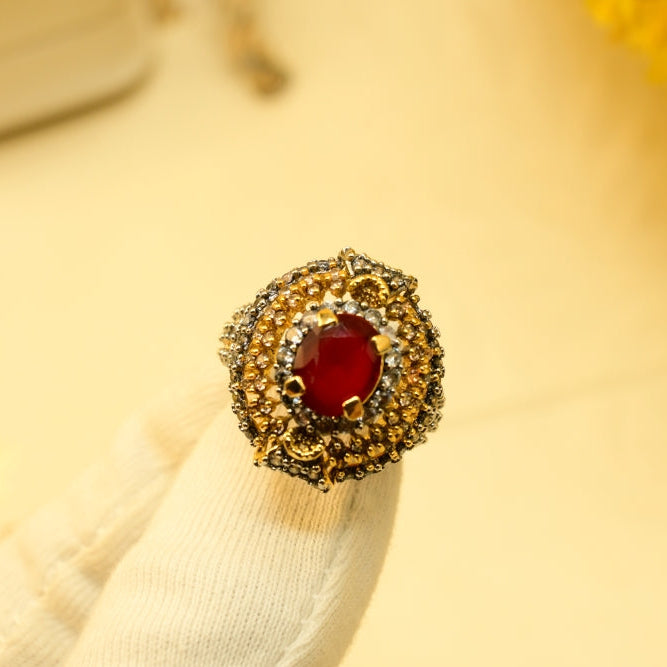 Beautiful Design Gold Plated Crystal Stones Ring For Girls/Women