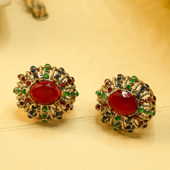 Beautiful Design Gold Plated Crystal Stones Earrings For Girls/women
