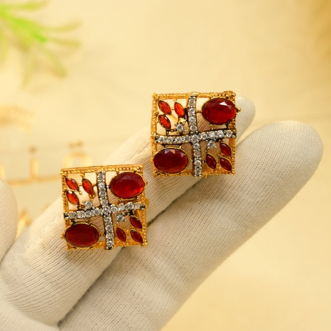 Luminous Design Gold Plated Crystal Stones Earrings For Girls/Women