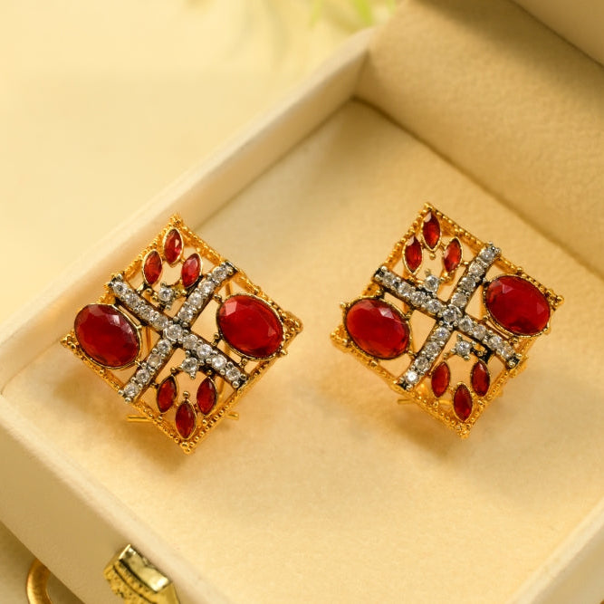 Luminous Design Gold Plated Crystal Stones Earrings For Girls/Women