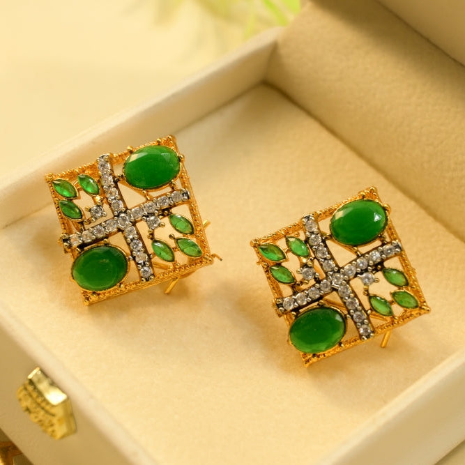 Luminous Design Gold Plated Crystal Stones Earrings For Girls/Women