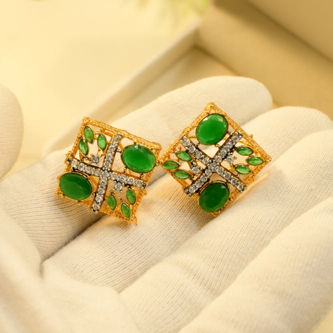 Luminous Design Gold Plated Crystal Stones Earrings For Girls/Women