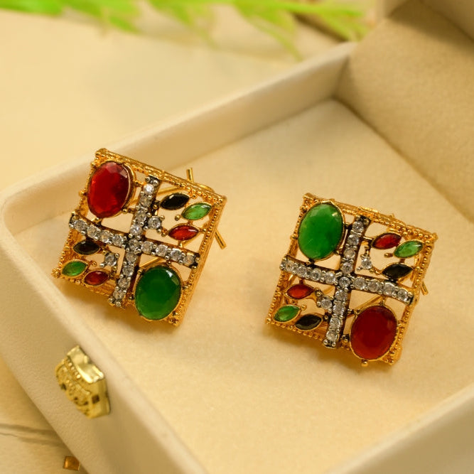 Luminous Design Gold Plated Crystal Stones Earrings For Girls/Women
