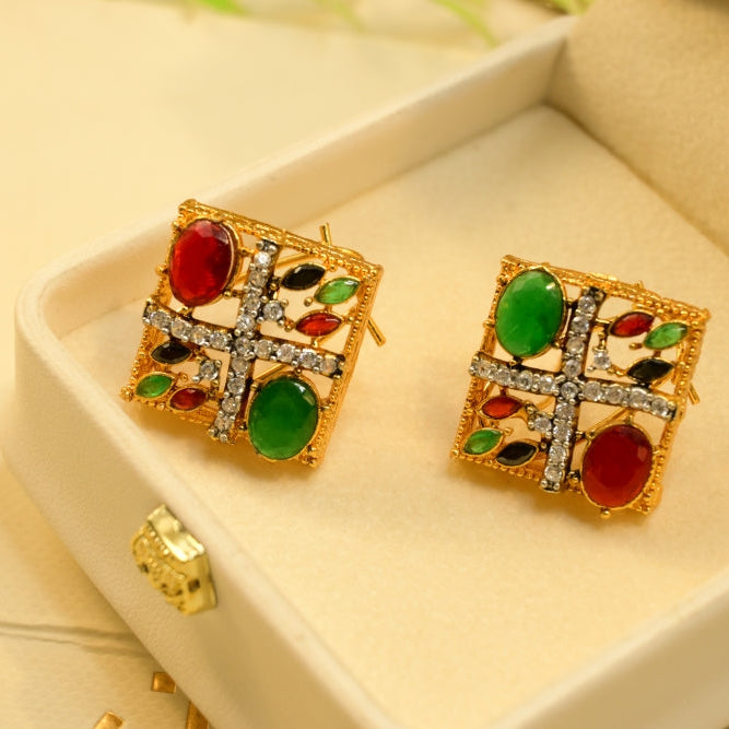 Luminous Design Gold Plated Crystal Stones Earrings For Girls/Women